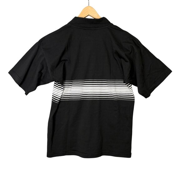 Guinness Draught Embroidered Mens Striped‎ Golf Polo Shirt Sz Medium Black White - Picture 7 of 7